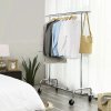 Šatníkový stojan Larin, chrómová  Stojan na šaty s kolieskami, šatníkový stojan z kovu, s vyťahovacou tyčou, nosnosť až 130 kg, dĺžka: 110-150 cm, pochrómovaný.