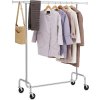 Šatníkový stojan Larin, chrómová  Stojan na šaty s kolieskami, šatníkový stojan z kovu, s vyťahovacou tyčou, nosnosť až 130 kg, dĺžka: 110-150 cm, pochrómovaný.