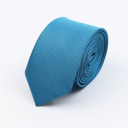 Tyrkysová kravata s jemnou aplikací
