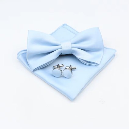 Sada s motýlkem 3v1 ve světle modré, saténový