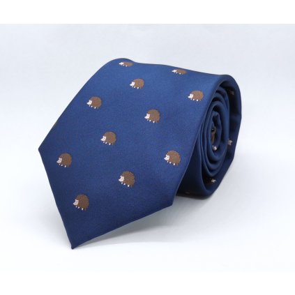 Kravata modrá s ježkem
