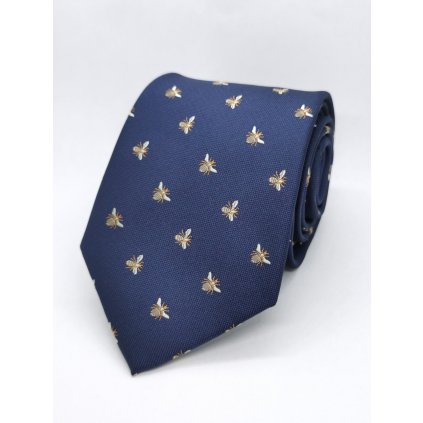 Kravata se včelami, tmavě modrá