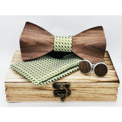 Dřevěný motýlek 3D, sada zelená