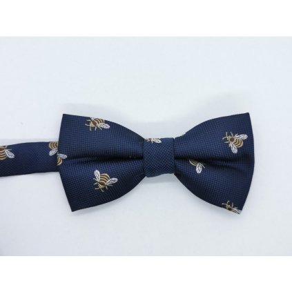 Motýlek dětský modrý se včelami