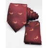 Kravata vínově červená s liškou