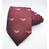 Kravata vínově červená s liškou
