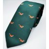 Kravata tmavě zelená s liškou