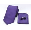 Fialová sada s jemnou aplikací- kravata, kapesníček a manžetové knoflíčky