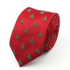Vánoční červená kravata se stromečky