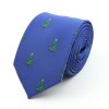 Vánoční kravata se stromečky, modrá