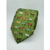 Kravata s motivem koní, zelená