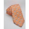 Kravata oranžová s pytly peněz