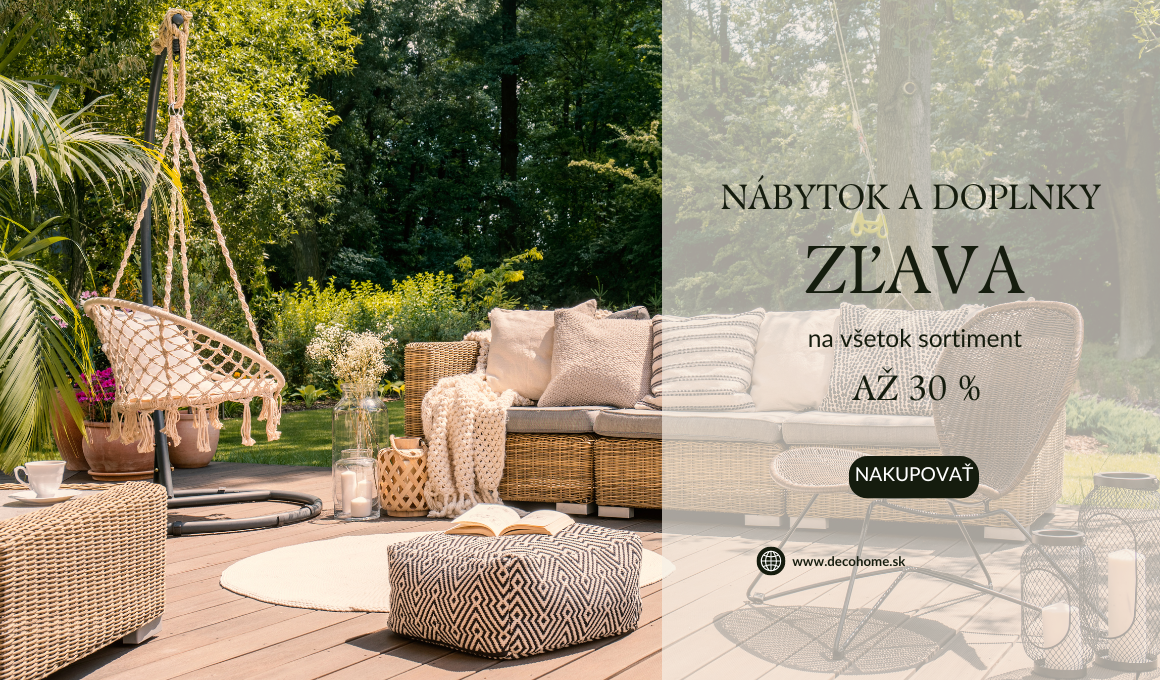 Zľava na doplnky a nábytok, 40 %, výpredaj