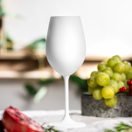 Bílá sklenička na víno 350ml - bez potisku