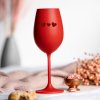 Bordó sklenička na víno 350ml - ♥ srdce