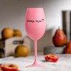 Růžová sklenička na víno 350ml - DĚKUJI, ŽE JSI