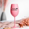 Růžová sklenička na víno 350ml - SUPER KÁMOŠKA