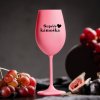 Růžová sklenička na víno 350ml - SUPER KÁMOŠKA