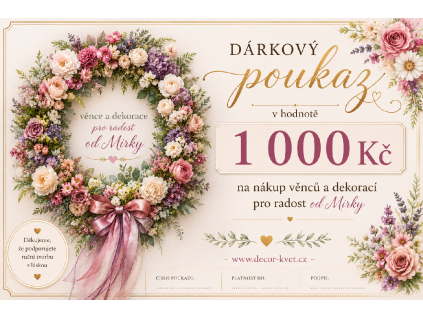 Dárkový poukaz v hodnotě 1000 Kč