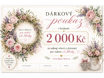 Dárkový poukaz v hodnotě 2000 Kč
