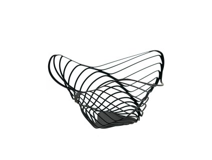 Coș de design pentru fructe Trinity 16 B, negru, diametru 33 cm - Alessi