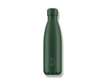 Sticlă termos Chilly's Bottles - verde mat 500ml, ediția Original
