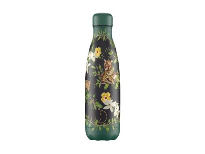 Chilly s Vacuum Insulated Stainless Steel 500ml Drinking Bottle Tropical Flowering Leopard 900x