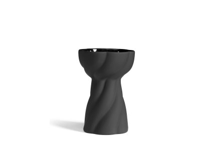 Vasă Twist Bulb 12cm, neagră - COOEE