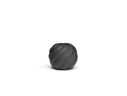 Vaza Twist Ball, 12 cm, neagra - COOEE