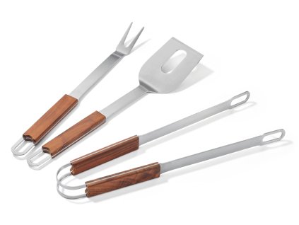 353014 brick hochwertiges grillbesteck edelstahl holzgriff bbq set