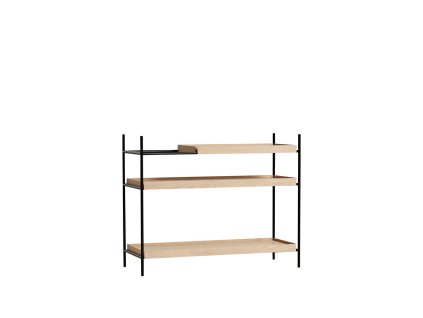 Raft regal "Tray", mărime joasă, 4 variante - Woud (Varianta rafturi din stejar deschis la culoare - 1 scurt, 2 lungi)