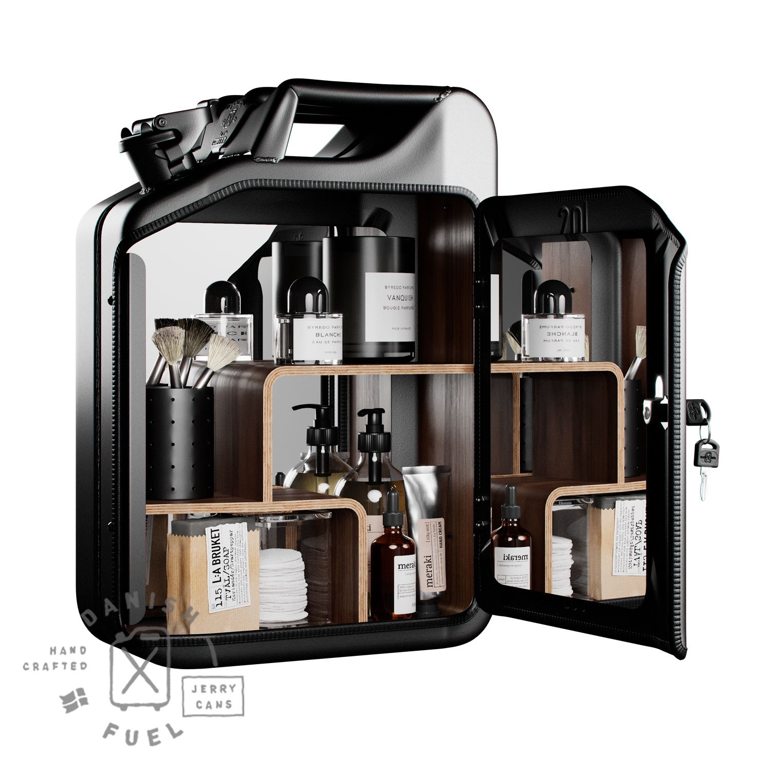 Dulap de baie / canistră - Bathroom Cabinet, Nano Black, 6 variante - Danish Fuel Variantă: Smoked Oak