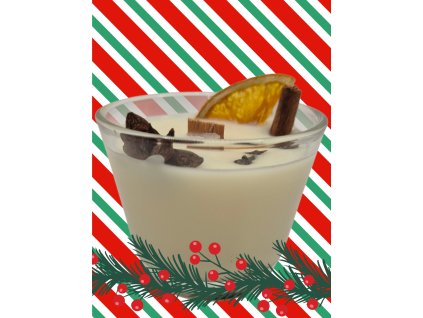 Vánoční sójová svíčka s vůní vaječného likéru a koření