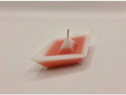 Vánoční plovoucí lodička ORANŽOVÁ – tradiční svíčka (1 ks)