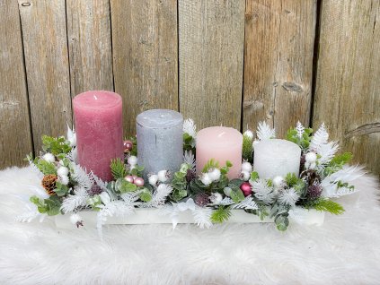 Adventní svícen - (4) barevný