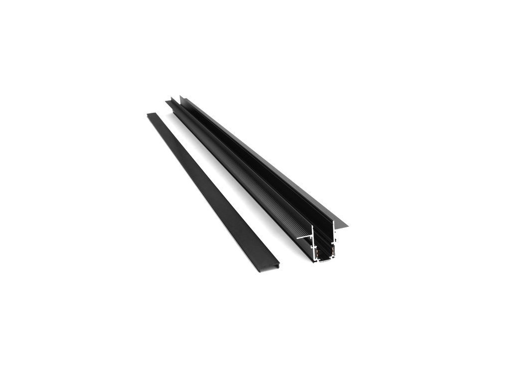 Čierna LL-20D zapustená magnetická lišta, 100 cm