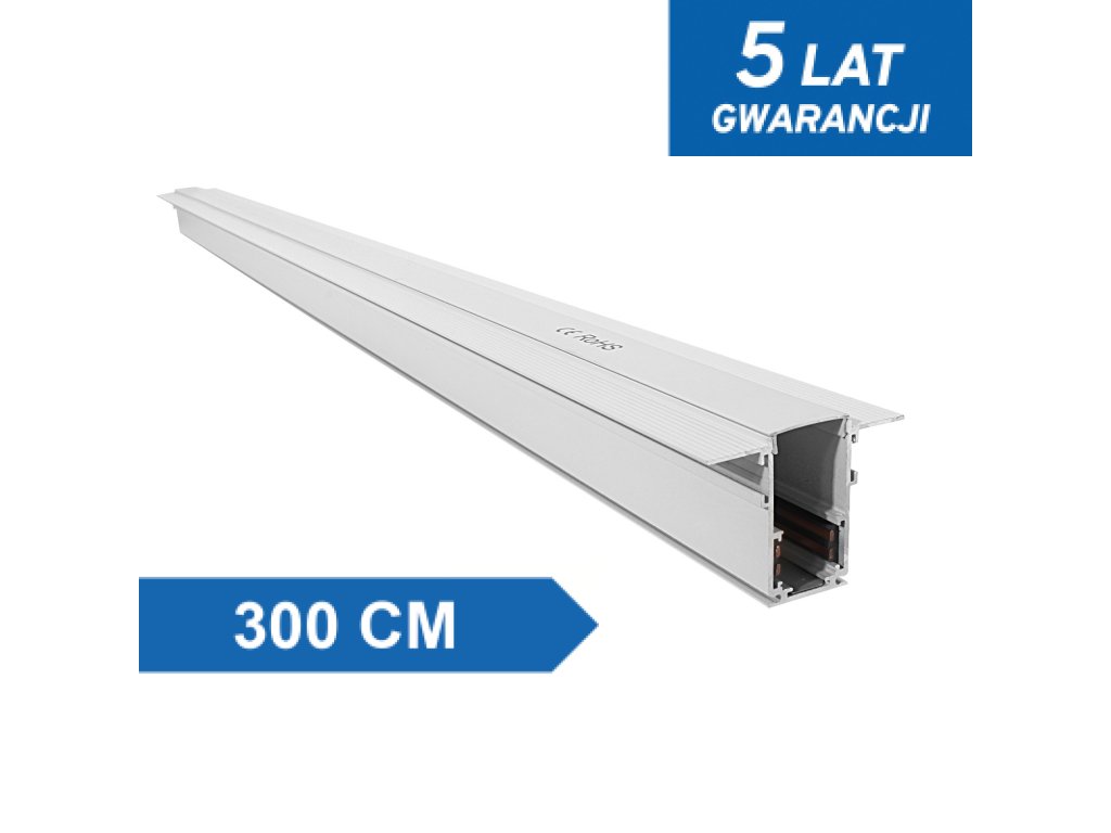 LL-20C magnetická lišta pod omietku, biela, 300 cm