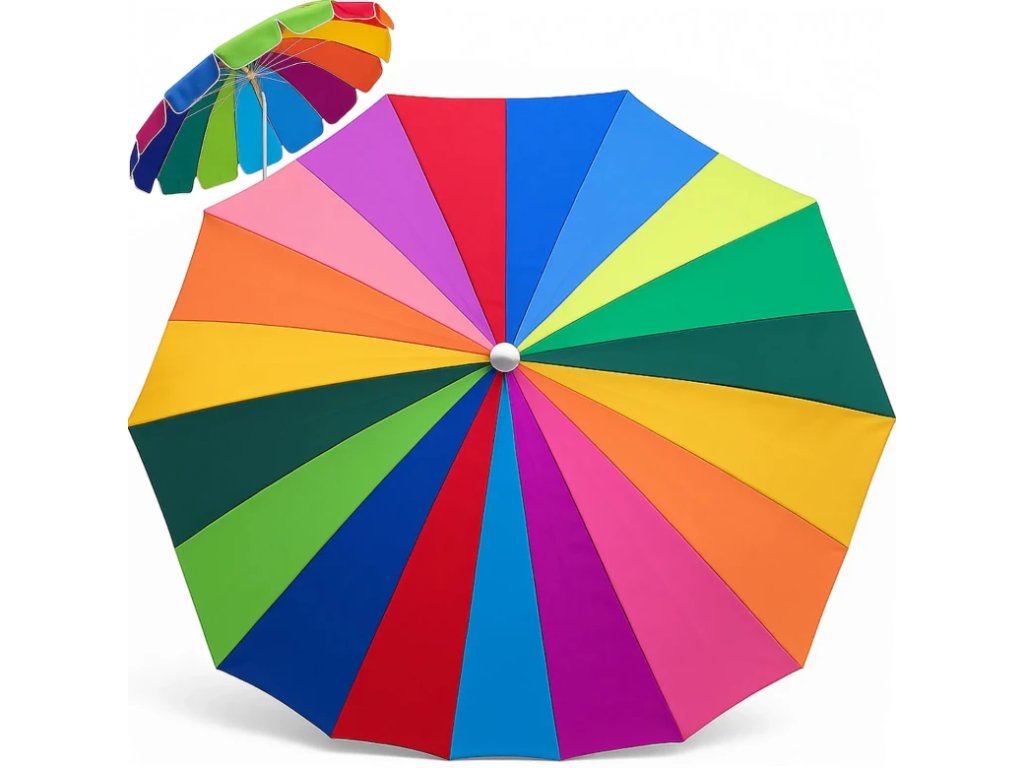 parasol balkonowy 220 cm wielokolorowy z funkcja lamania gora bok