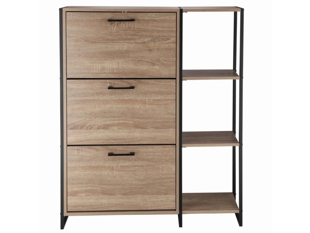 szafka na buty 3 komory loftowa z polkami marka JUMI caly produkt front