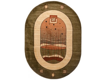 Kusový koberec w5119A zelený DORIAN OV (Rozmer 110x265)