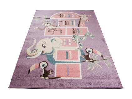 Kusový koberec T826A svetlo fialový HAPPY EBR (Rozmer 200x290)