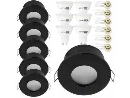 6x svietidlo Hermetické IP44 + LED GU10 5W teplá