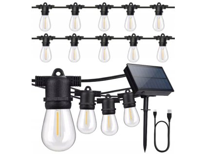 girlanda solarna led lampki 15 m 15x zarowka led big