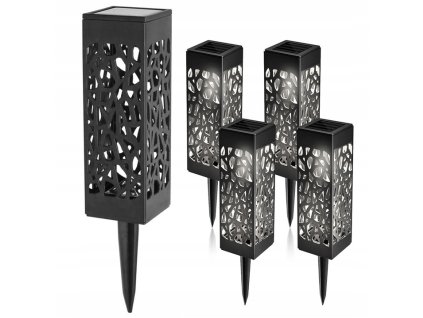 4x lampa ogrodowa solarna led latarnia azurowa wbijana plomien big