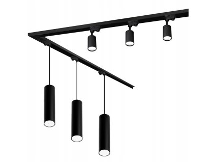 zestaw szynowy szynoprzewod 3m 3x lampa wiszaca 3x reflektor superled big