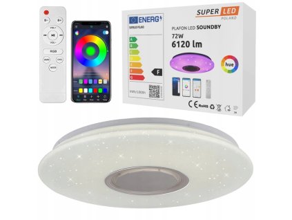 Lampa LED Panel PLAFON 36W RGB CCT Bluetooth reproduktor + SuperLED diaľkové ovládanie