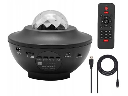 projektor gwiazd rzutnik space lampka nocna led glosnik bluetooth pilot kolor dominujacy czarny big