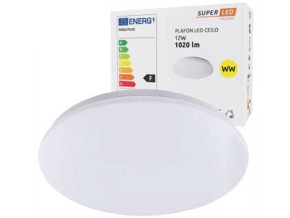 lampa sufitowa panel led plafon 12w 1020lm bialy cieply superled big
