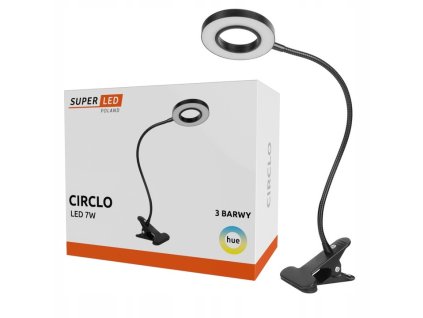 Stolová lampa LED Ring USB, 3 farby, s klipom SuperLED