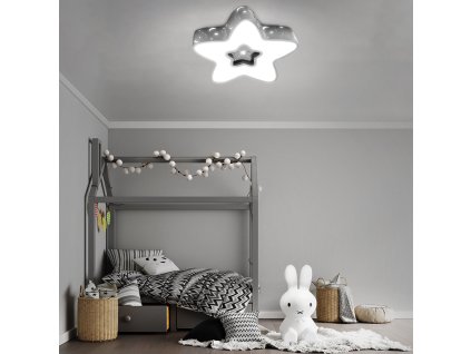 DETSKÉ LED STROPNÉ SVIETIDLO GRAY STAR 28W + DIAĽKOVÉ OVLÁDANIE